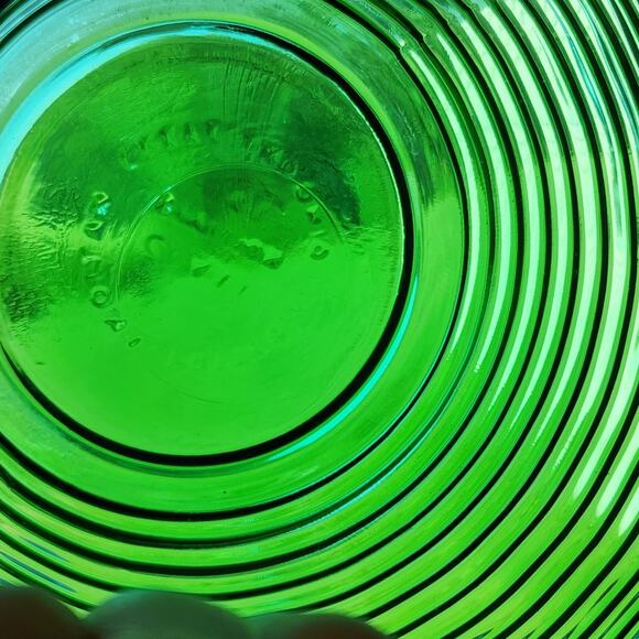 National Potteries Cleveland, Ohio Green Ribbed Glass Division 1162 Mold See Pic - Picture 3 of 10